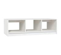 vidaXL Mesa de Centro Auxiliar Consola Mesita Salón Lateral Café Sofá Sala de Estar Muebles Mobiliario Blanco 110x50x34 cm Madera Maciza de Pino