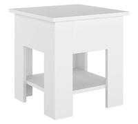 vidaXL Mesa de Centro Auxiliar Consola Mesita Salón Lateral Sofá Sala de Estar Muebles Mobiliario Decoración Blanco 40x40x42 cm Madera Contrachapada