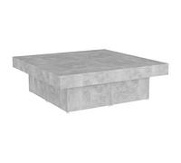 vidaXL Mesa de Centro Auxiliar Consola Mesita Salón Lateral Té Café Sofá Sala de Estar Muebles Mobiliario Gris Hormigón Contrachapada 90x90x28 cm