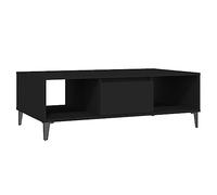 vidaXL Mesa de Centro Auxiliar Consola Mesita Salón Lateral Té Café Sofá Sala de Estar Muebles Mobiliario de Madera Contrachapada Negro 103,5x60x35 cm