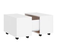 vidaXL Mesa de Centro Auxiliar Consola Mesita Salón Lateral Té Café Sofá Sala de Estar Muebles Mobiliario de Madera Contrachapada Blanco 60x60x38 cm