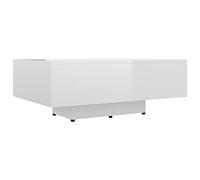 vidaXL Mesa de Centro Auxiliar Consola Mesita Salón Lateral Té Café Sofá Sala de Estar Muebles Mobiliario de Contrachapada Blanco Brillante 85x55x31cm