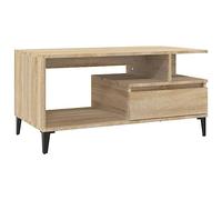 vidaXL Mesa de Centro Auxiliar Consola Mueble Salón Sala de Estar Oficina Sofá Almacenamiento Decoración Madera Contrachapada Color Roble Sonoma