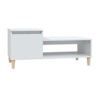 vidaXL Mesa de Centro Auxiliar Consola Mueble Salón Sala de Estar Oficina Sofá Comedor Almacenamiento Decoración Madera Contrachapada Blanco Brillo