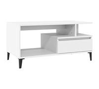 vidaXL Mesa de Centro Auxiliar Consola Mueble Salón Sala de Estar Oficina Sofá Comedor Almacenamiento Decoración Madera Contrachapada Blanco