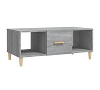 vidaXL Mesa de Centro Auxiliar Consola Salón Sofá Decoración Almacenamiento Café Té Comedor Mueble Hogar Madera Contrachapada Gris Sonoma