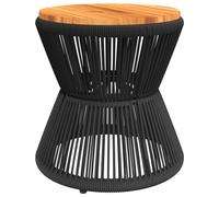 vidaXL Mesa de Centro Base de Alambre Madera Acacia Negro Ø 45x44 cm, mesita de Centro, Mesa de sofá, mesita de sofá, Mesa de salón, Mesa Auxiliar