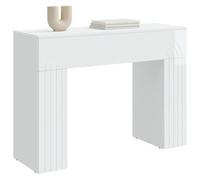 vidaXL Mesa de Centro Blanco Brillante 102 x 35 x 75 cm, Mesa de café Rectangular Moderna, Estilo Chic para la Sala, diseño Compacto, Resistente a la Humedad, Madera de ingeniería