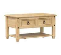 vidaXL Mesa de Centro cajones Corona Madera Maciza de Pino 85x50x45 cm, Mesa Auxiliar, Mesa de salón, Mesa Auxiliar, Mesa de sofá, mesita de sofá