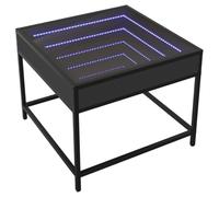 vidaXL Mesa de Centro con Infinity LED Negro 50x50x41 cm, mesita de Centro, Mesa Auxiliar, Mesa de salón, mesita, mesita de sofá, mesita Decorativa