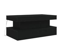 vidaXL Mesa de centro con luces LED, aspecto de roble negro, 90 x 50 x 40 cm