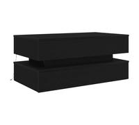 vidaXL Mesa de centro con luces LED, aspecto negro, 90x50x40 cm