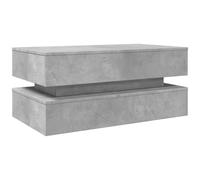 vidaXL Mesa de Centro con Luces LED Gris hormigón 90x50x40 cm