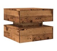vidaXL Mesa de Centro con Luces LED Madera Envejecida 50x50x40 cm, mesita auxiliar, mesa de salón, mesita de sofá