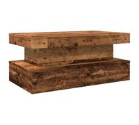 vidaXL Mesa de Centro con Luces LED Madera Envejecida 90x50x40 cm, mesita de Centro, Mesa Auxiliar, Mesa de salón, mesita, mesita de sofá