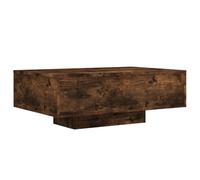 vidaXL Mesa de Centro con Luces LED, Mesita Auxiliar Rectangular, Mesa Baja de Sofá Teléfono, Mesita Decorativa para Salón Hogar, Roble Ahumado