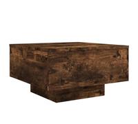 vidaXL Mesa de Centro con Luces LED, Mesita Auxiliar Rectangular, Mesa Baja de Sofá Teléfono, Mesita Decorativa para Salón Hogar, Roble Ahumado