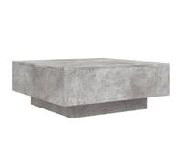 vidaXL Mesa de Centro con Luces LED, Mesita Auxiliar Rectangular, Mesa Baja de Sofá Teléfono, Mesita Decorativa para Salón Hogar, Gris Hormigón