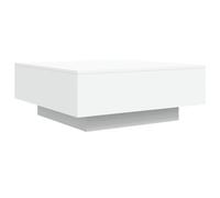 vidaXL Mesa de centro mesita auxiliar rectangular con luces LED para salón, blanco