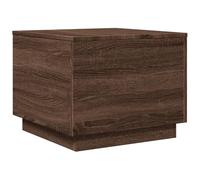 vidaXL Mesa de Centro con Luces LED, Mesita Baja de Sofá con Almacenamiento, Mueble Auxiliar de Teléfono, Decoración para Salón, Marrón Roble