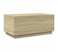 vidaXL Mesa de Centro con Luces LED, Mesita Baja de Sofá con Almacenamiento, Mueble Auxiliar de Teléfono, Decoración para Salón, Roble Sonoma