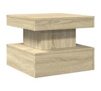 vidaXL Mesa de Centro con Luces LED, Mesita Baja de Sofá con Almacenamiento, Mueble Auxiliar de Teléfono, Decoración para Salón, Roble Sonoma