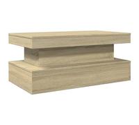 vidaXL Mesa de Centro con Luces LED, Mesita Baja de Sofá con Almacenamiento, Mueble Auxiliar de Teléfono, Decoración para Salón, Roble Sonoma