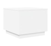 vidaXL Mesa de Centro con Luces LED, Mesita Baja de Sofá con Almacenamiento, Mueble Auxiliar de Teléfono, Decoración para Salón, Blanco