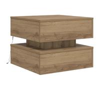 vidaXL Mesa de Centro con Luces LED Roble artisian 50x50x40 cm