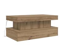 vidaXL Mesa de Centro con Luces LED Roble artisian 90x50x40 cm