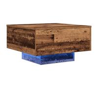 vidaXL Mesa de Café Cuadrada Madera Envejecida Diseño Moderno Durabilidad Superficie Sólida Recuperada Ideal para Acento Montaje Fácil Mobiliario para el Hogar Sala de Estar Interior Estilosa Rúst