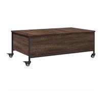 vidaXL Mesa de Centro con Ruedas, Mesita Baja de Sofá con Almacenamiento, Mueble Auxiliar, Decoración para Salón, Madera de Ingeniería Marrón