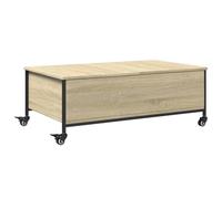 vidaXL Mesa de Centro con Ruedas, Mesita Baja de Sofá con Almacenamiento, Mueble Auxiliar, Decoración para Salón, Madera de Ingeniería Sonoma