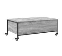 vidaXL Mesa de Centro con Ruedas, Mesita Baja de Sofá con Almacenamiento, Mueble Auxiliar, Decoración para Salón, Madera de Ingeniería Gris
