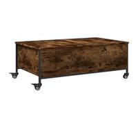 vidaXL Mesa de Centro con Ruedas, Mesita Baja de Sofá con Almacenamiento, Mueble Auxiliar, Decoración para Salón, Madera de Ingeniería Roble