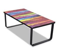 vidaXL Mesa de centro con superficie con impresión arcoíris Mesita de salón café