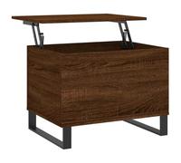 vidaXL Mesa de centro con tapa elevable, punta de sofá con patas y mueble de almacenamiento, moderno, roble marrón, madera de ingeniería