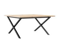 Mesa de centro marco X madera maciza pino y acero 80x80x45 cm