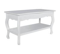 vidaXL Mesa de centro de 2 niveles de MDF blanca
