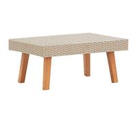 vidaXL Mesa de Centro de Jardín Auxiliar Consola Mesita de Salón Lateral para Teléfono Té Café de Sofá Hogar Sala de Estar Ratán Sintético Beige