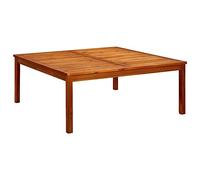 vidaXL Mesa de Centro de Jardín Auxiliar Consola Mesita Salón Lateral Café Sofá Sala de Estar Muebles Mobiliario 110x110x45 cm Madera Maciza de Acacia