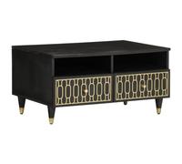 vidaXL Mesa de Centro de Madera Maciza Mango 80x54x40 cm, Mesa Auxiliar, Mesa de salón, mesita, Mesa de sofá, mesita Decorativa, mesita Auxiliar