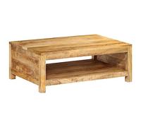 vidaXL Mesa de Centro de Madera Maciza Mango 80x55x30 cm - Auxiliar para Salón y Sofá