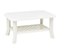 vidaXL Mesa de Centro Exterior Patio Balcón Aire Libre Café Mueble Té Mesita Cocina Pequeña Salón Restaurante Terraza de Plástico Blanco