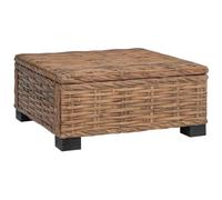 vidaXL Mesa de Centro GENDT Ratán Natural Natural 67 x 60 x 30 cm, Mesa de café para Sala, jardín y terraza, Muebles de ratán, Marco de Caoba, Funcional y con Estilo