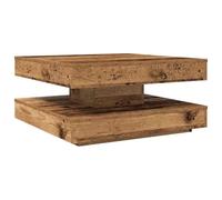 vidaXL Mesa de Centro giratoria 360 Grados Envejecida 70x70x34,5 cm, Mesa Auxiliar, Mesa de salón, Mesa Decorativa, Mesa de sofá, mesita de sofá