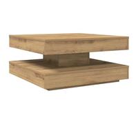 vidaXL Mesa de Centro giratoria 360 Grados Roble Artisan 70x70x34,5 cm, Mesa Auxiliar, Mesa de salón, Mesa Decorativa, Mesa de sofá, mesita de sofá