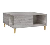 vidaXL Mesa de Centro Madera contrachapada Gris Sonoma 80x80x36,5 cm