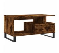 vidaXL Mesa de Centro Madera contrachapada Roble Ahumado 90x49x45 cm
