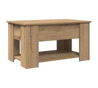 vidaXL Mesa de Centro Madera de ingeniería Roble Artesanal 79x49x41 cm, Mesa de café elevable, Mesa Auxiliar, Mesa de Sala de Estar
